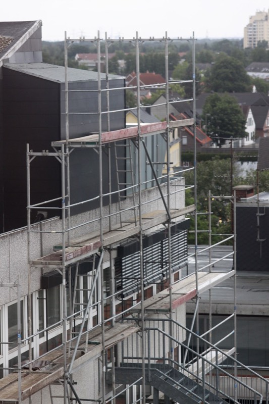 Scaffolding on a building under construction